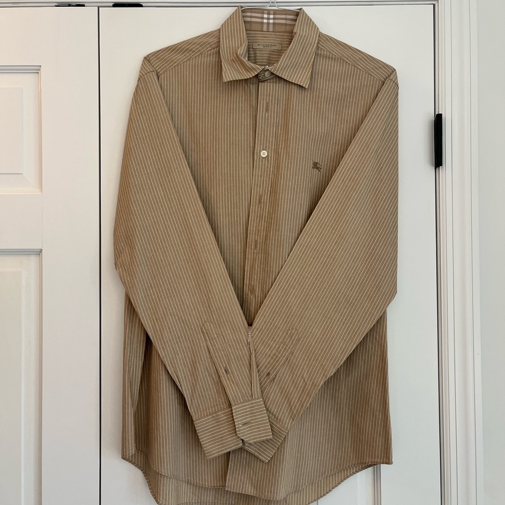 BURBERRY MENS DRESS SHIRT! Like NEW! Worn ONCE!